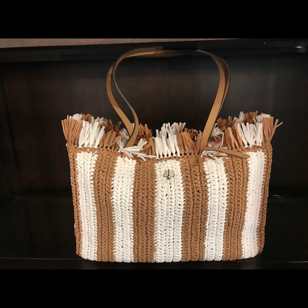 NWT Sam stripe straw tote